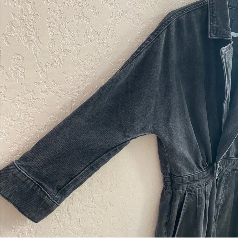 Zara never worn off black/gray jean denim jumpsuit